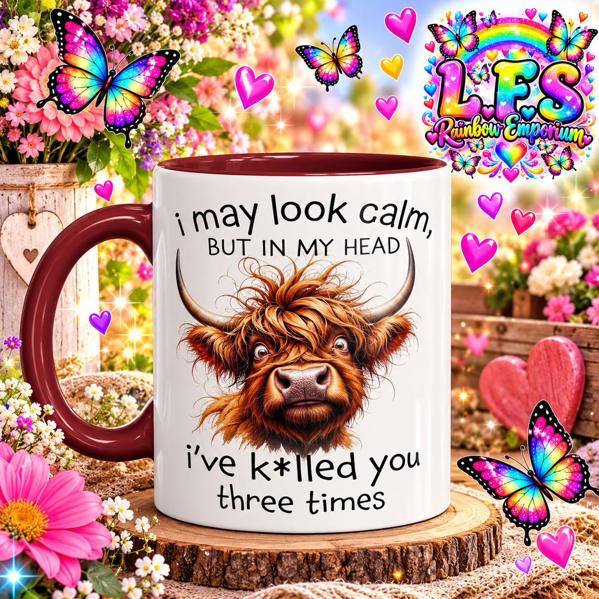 Highland cow quote mug