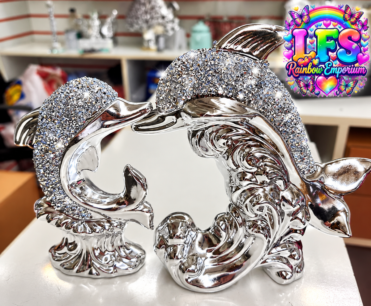 Set of 2 bling dolphins
