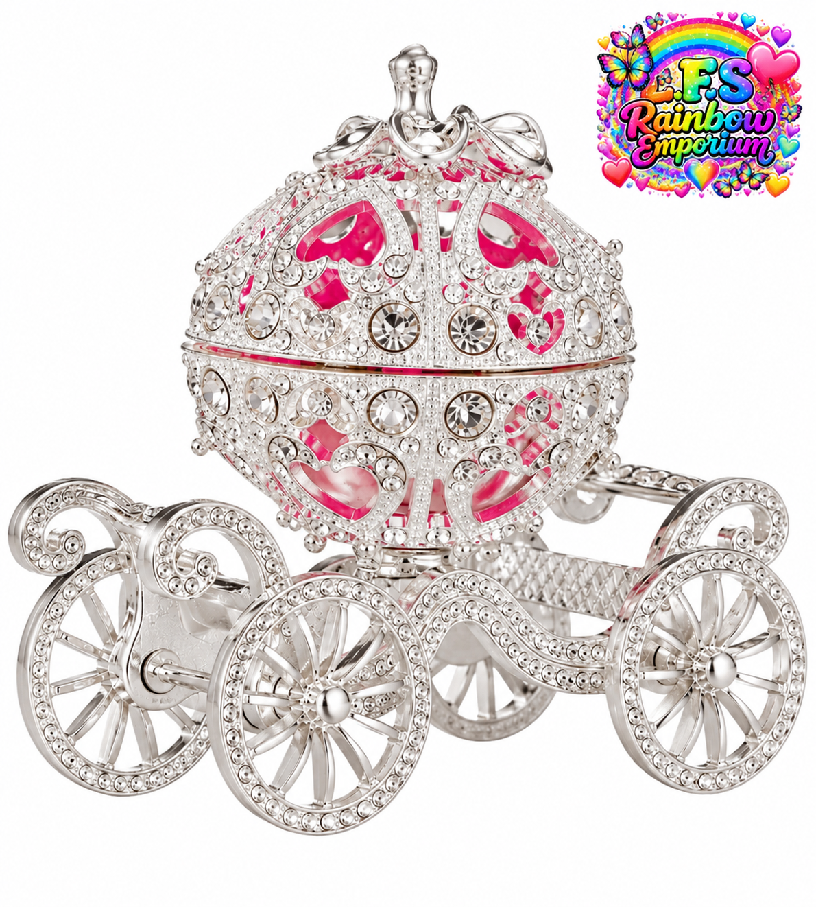 Crystal carriage trinket box