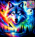 Wolf diamond art