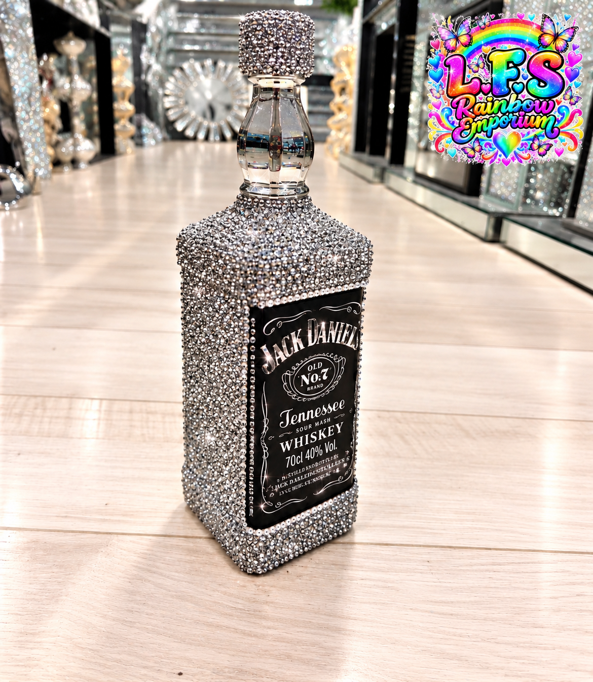 Crushed diamond sparking bottle ornament