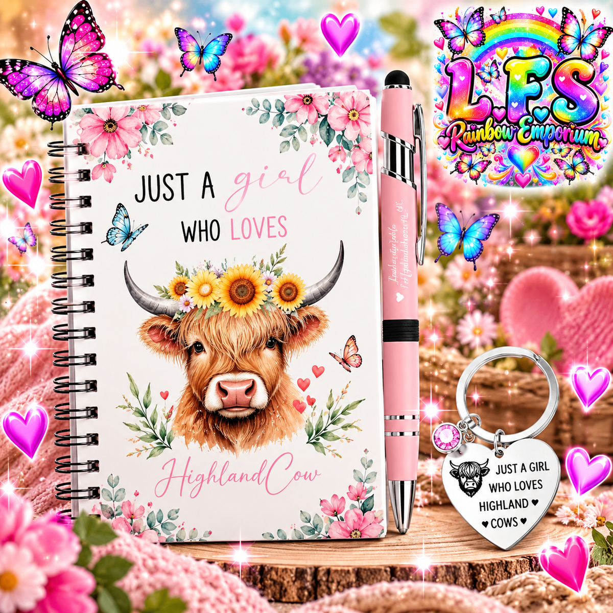 Highland cow notebook set