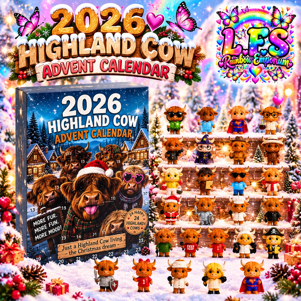 Highland cow advent calendar