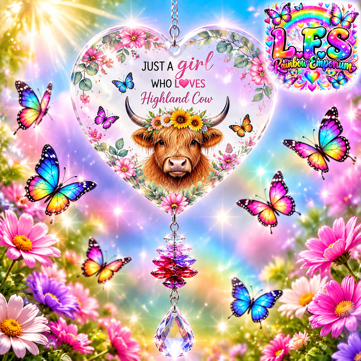 Highland cow sun catcher