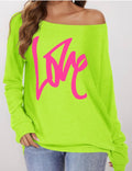 Off shoulder long sleeve sweatshirt