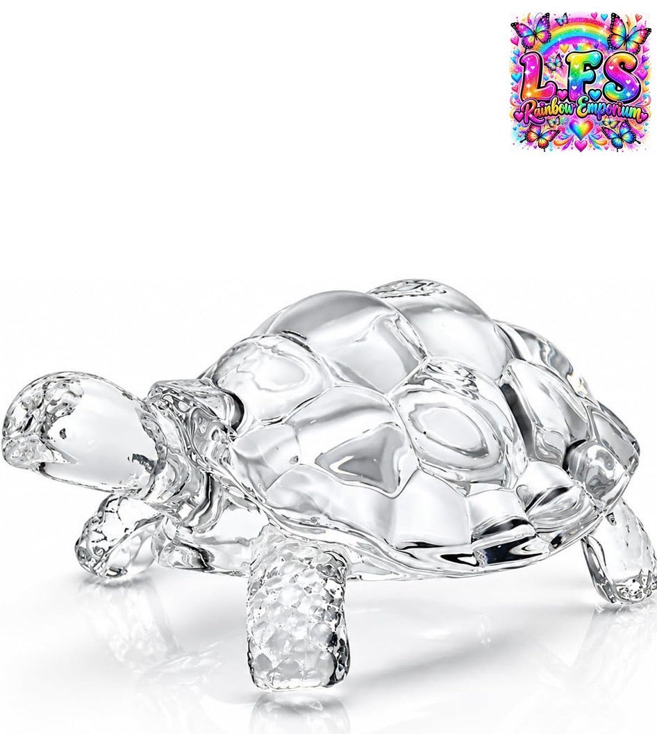 Crystal glass turtle figurine