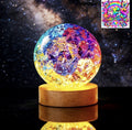 Colourful crackled ball night light
