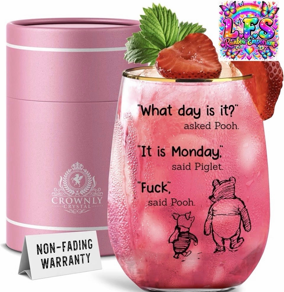 Pooh glass cup