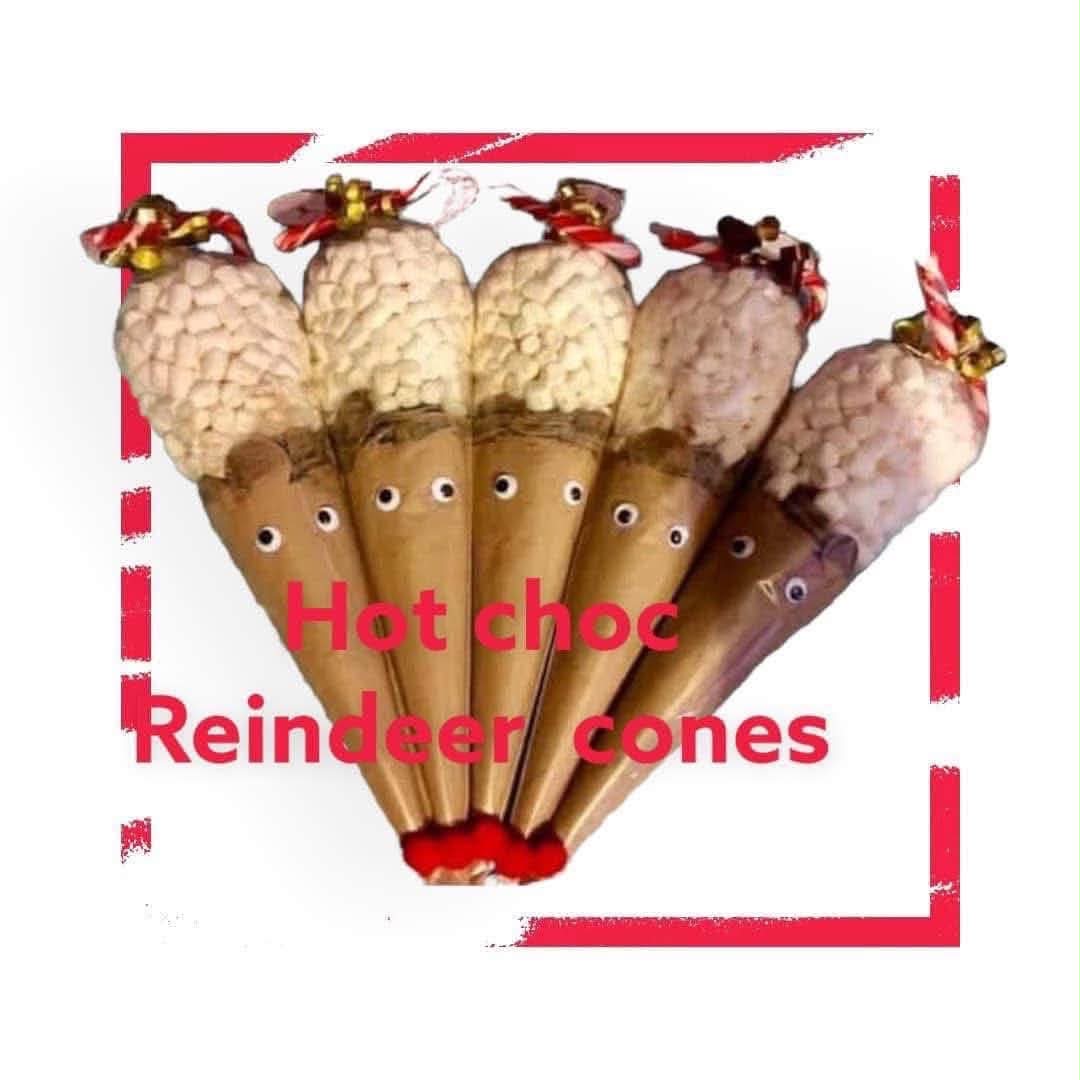 Reindeer hot choc cones