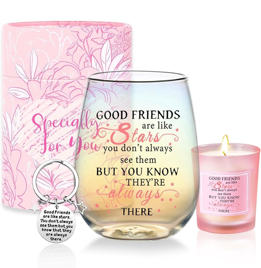Friendship Gifts for Women Wine Glasses Drinking Personalised Birthday Gifts for Friend Women Special Friends Gift Leaving Gift for Her Colleague Best Friends Sister Christmas Galentines Present