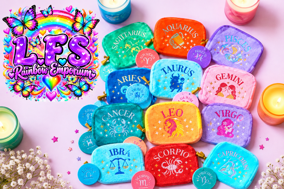 Set of 12 Zodiac Zest Velvet Pouches