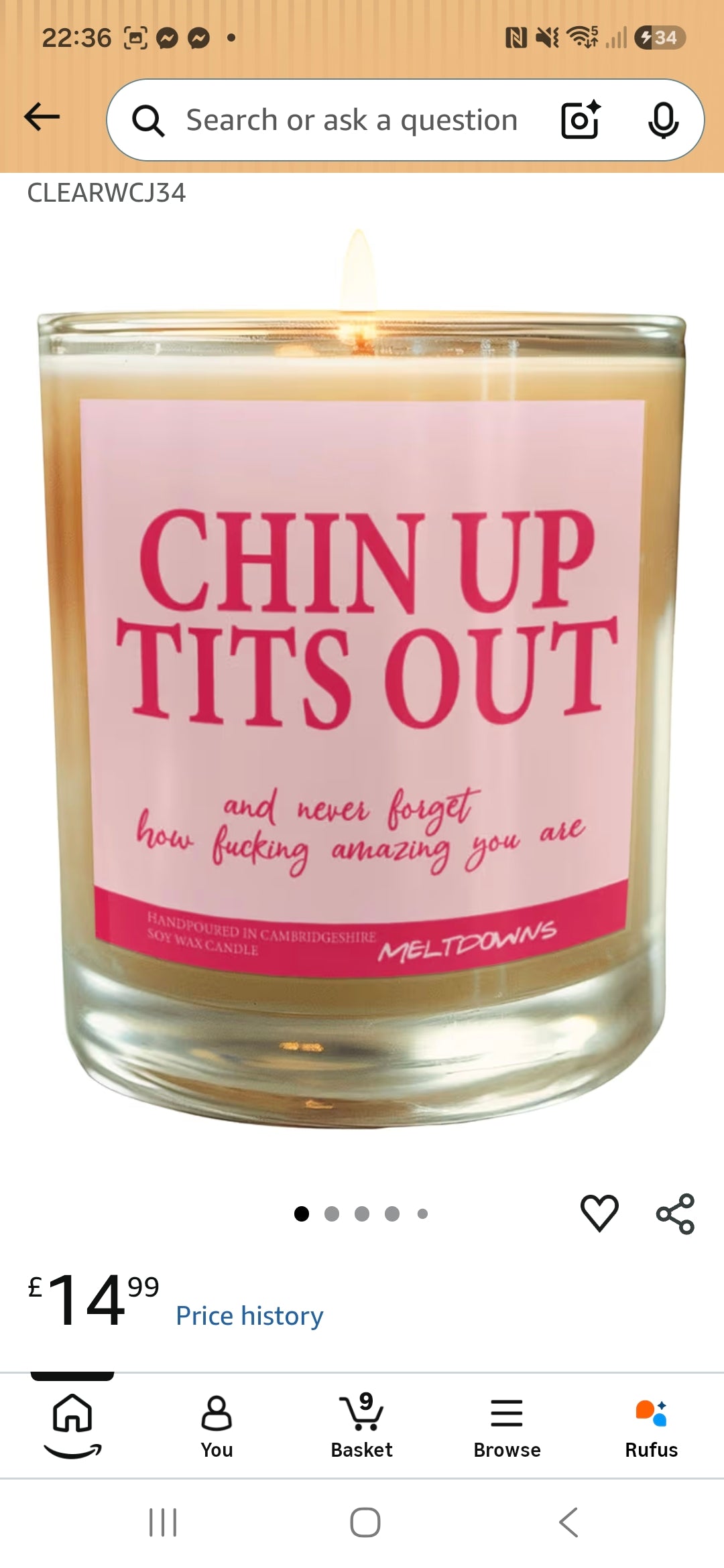 Chins n tits candle